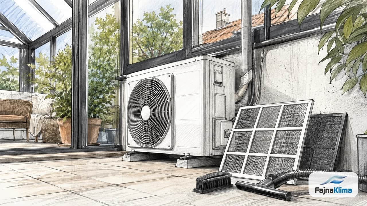Klimatyzacja ogrodu zimowego latem – montaż klimatyzatora kasetonowego w przeszklonej werandzie